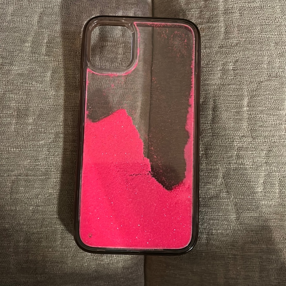 Clear pink sand phone case